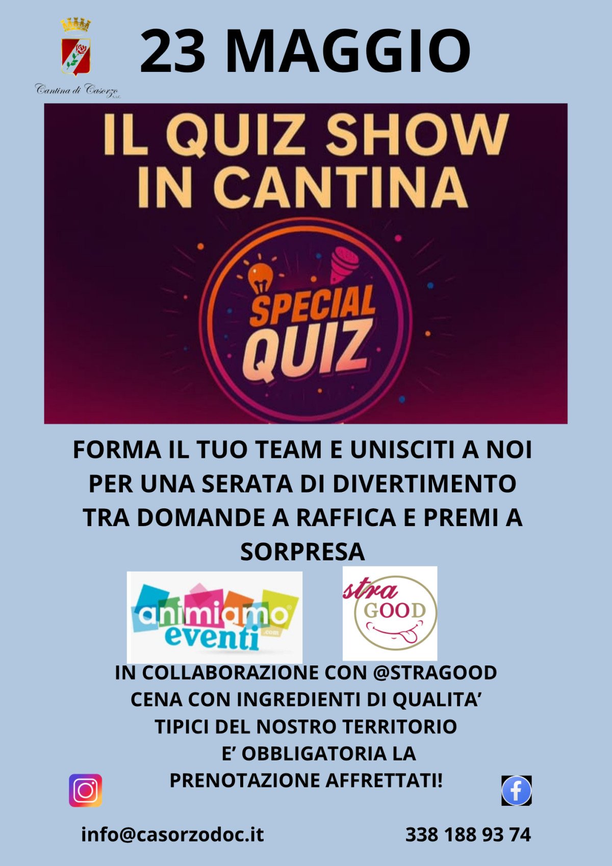 Il 23 maggio alla Cantina di Casorzo torna il Quiz Show!